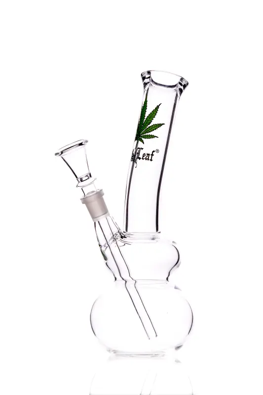 Black Leaf Bong 4mm Doppelbauch 14,5