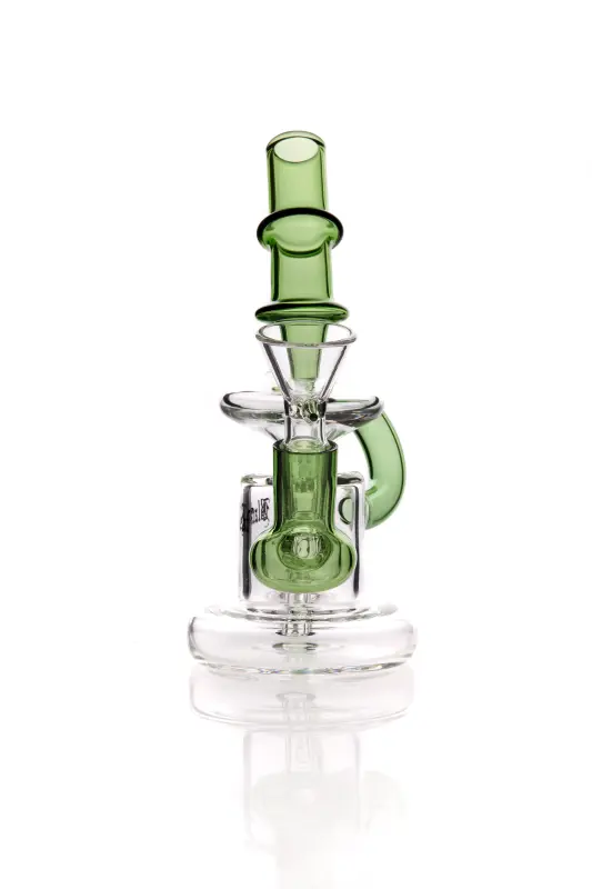 Black Leaf Recycler Dab Rig Ölbong mit Banger grün