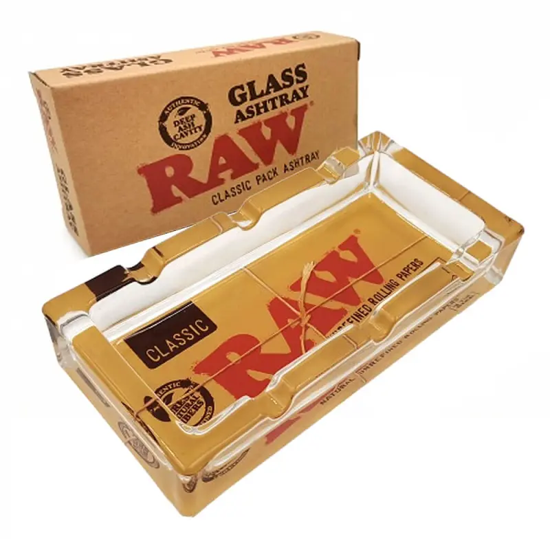 RAW ashtray glass rectangular 16cm