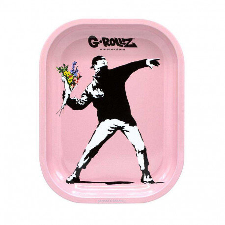G-Rollz Rolling Tray Flower Thrower Pink 14x18cm
