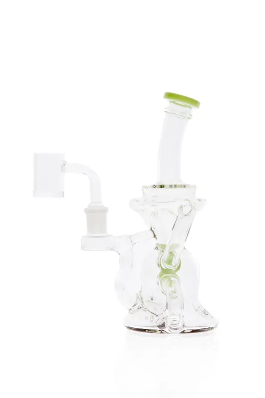 Blaze Recycler Dab Rig oil water pipe green with banger 14.5