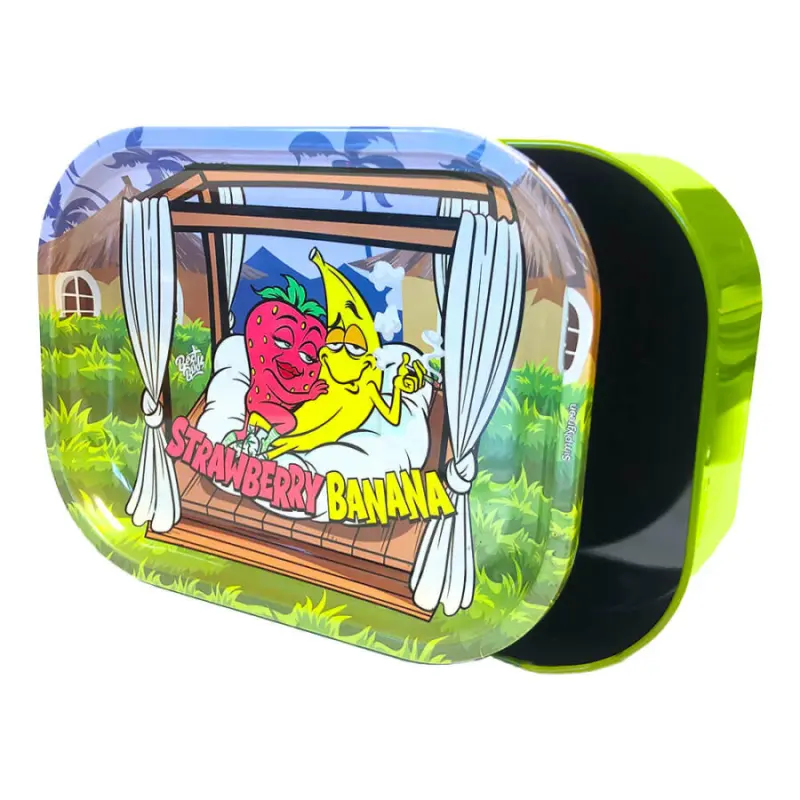 Thin Box Rolling Tray with Storage Best Buds - Strawberry...
