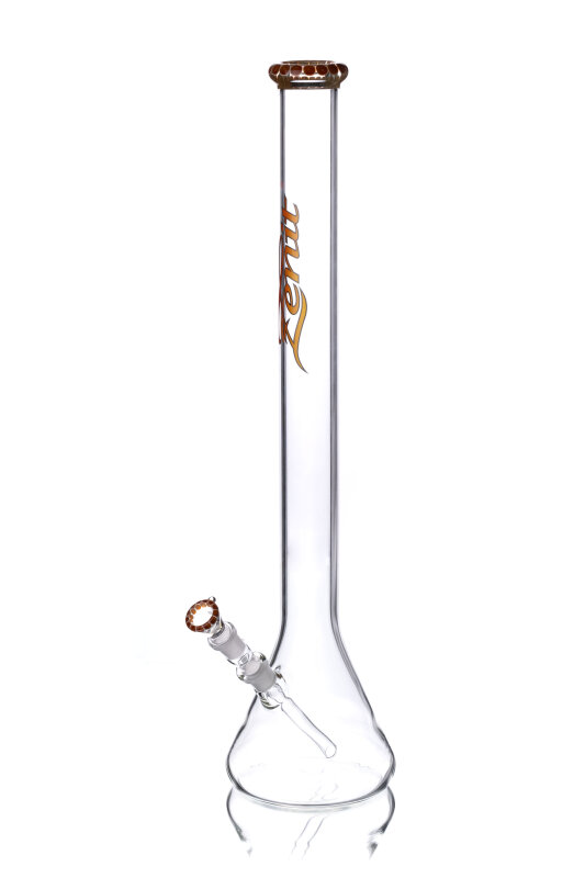 Zenit Bong Beaker Rasta 5mm ohne Kickloch, Hut Rasta 18,8, Höhe 60cm, Orange