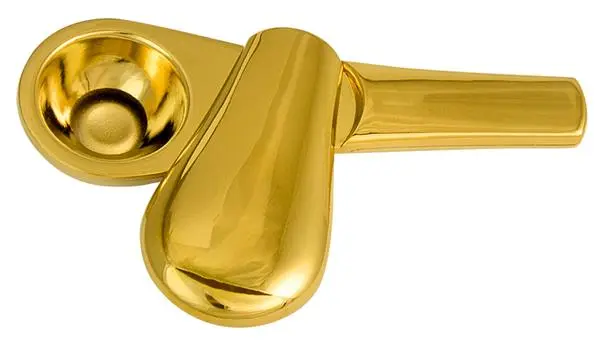 Metal Pur pipe with sliding lid, gold