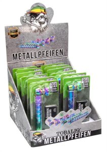 Metall/Glaspfeife "Rainbow Mesh" SET inkl. Siebe