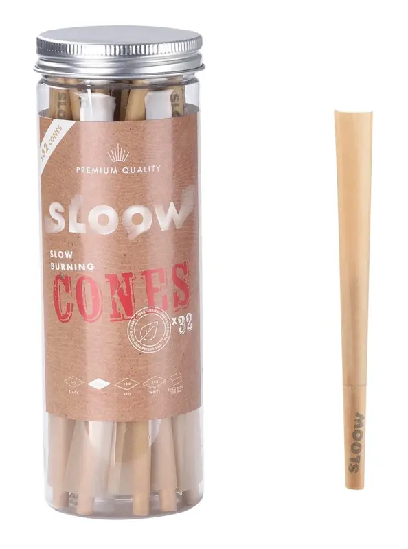 SLOOW UNBLEACHED CONES - King Size mit Tip, 32 Stück