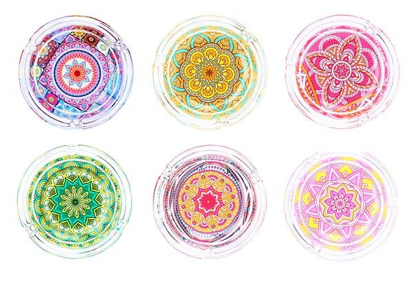 Glas-Aschenbecher rund, ø 10cm "Mandala"
