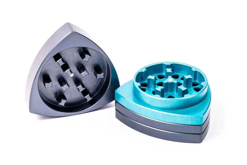 Gleichdick Alu Grinder 4-teilig Stahlblau/Türkis