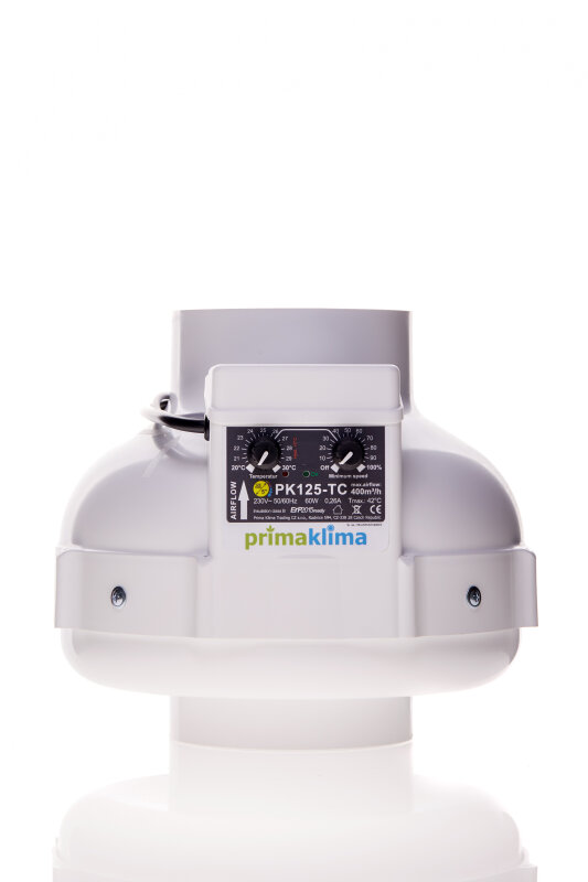 RVK 125 mm Prima Klima 400 m³/hThermostat und Drehzahlregler